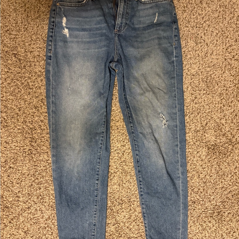 Lightly Distressed Mom Jeans